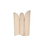 Panel decorativo tipo biombo Mind Nat crema Atmosphera, vista frontal de tres hojas plegables con listones diagonales