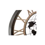 Reloj decorativo de pared mundo 67 cm metal Atmosphera, primer plano del marco y la silueta del mapa mundi