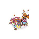 Flotador jumbo llama 1.93 m x 1.51 m Bestway, inflable blanco con patrones multicolores y diseño de llama