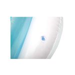 Flotador doble anillo 1.88 m x 1.17 m Bestway, primer plano de la válvula de inflado transparente sobre material blanco
