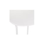 Silla Otac metálica para bar blanco Atmosphera, detalle en primer plano del asiento y parte superior de las patas