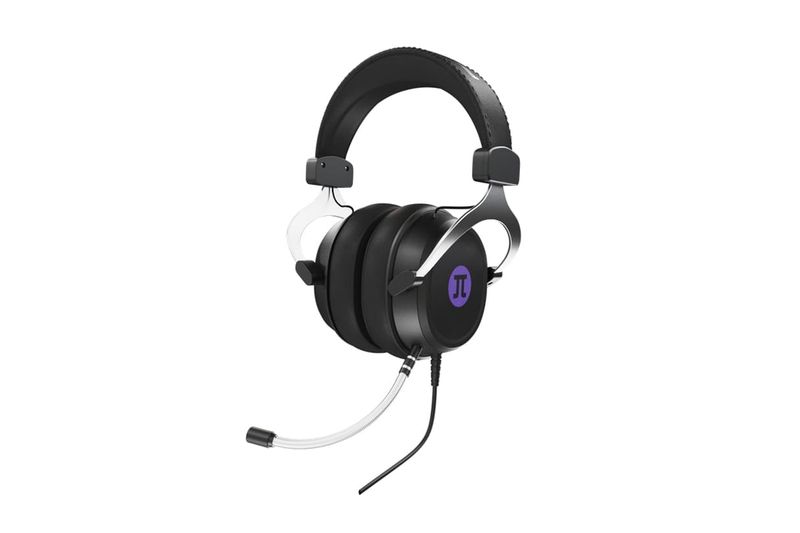 Audífonos gaming sonido surround 3.5 micrófono profesional Primus, vista frontal en color negro con logo púrpura