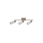 Luminaria spot pared/techo níquel satinado 3L E27 60W General Lighting, vista frontal con tres focos orientables blancos