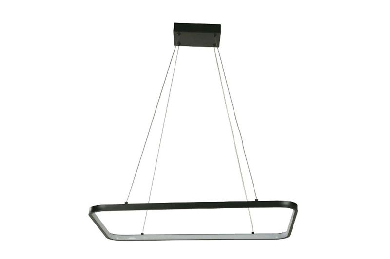 Luminaria colgante LED Racer 30 W 3000 K Designers Lighting, diseño rectangular negro suspendido por cables delgados