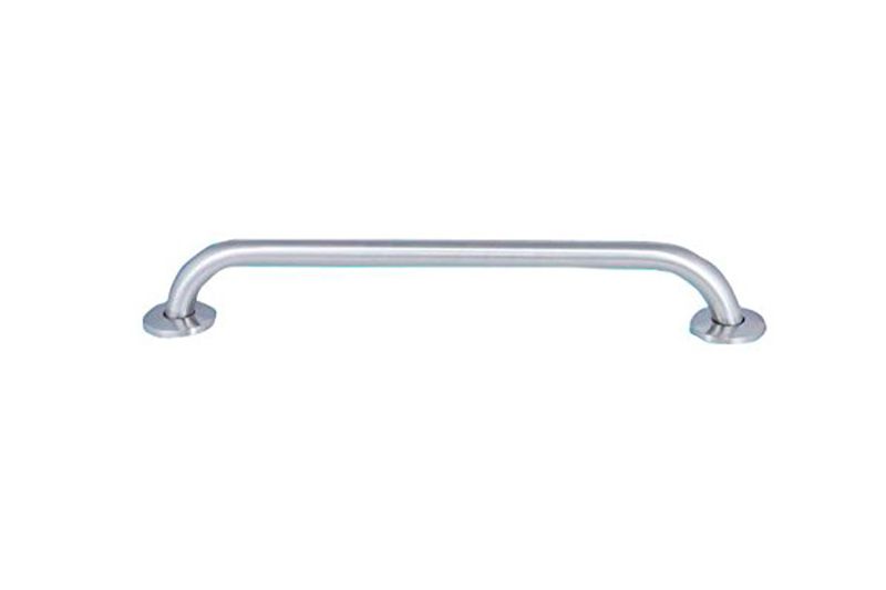Barra de seguridad recta de 40 cm Jofel, vista frontal del accesorio cilíndrico en acero inoxidable