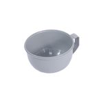 Taza microwave 1 l Koopman, vista interior y lateral del recipiente de color gris con asa