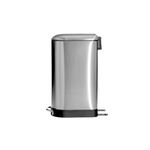 Basurero de pedal 30 L metálico acero inoxidable Ariane 5five, vista lateral completa del cuerpo cilíndrico y pedal