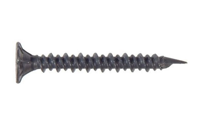 Tornillo concreto 8x1-5/8 Hillman, vista lateral completa del tornillo en color gris metálico