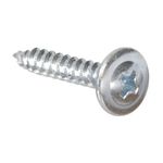 Tornillo para metal arandelado PF 8x1-1/4 1 lb Hillman, primer plano del tornillo plateado con cabeza Phillips