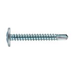 Tornillo para metal arandelado PB 8x1 1 lb Hillman, vista lateral detallada del cuerpo roscado y punta broca