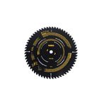 Disco para madera 10 pulgadas 60 DT DeWALT, vista frontal del disco negro con letras amarillas y código DWA11060