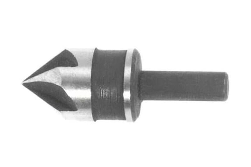 Broca avellanador 5/8 pulgadas Irwin para metal y madera, vista lateral completa de la punta y el vástago