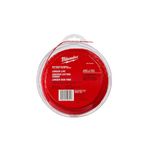 Hilo para desbrozadora 2.4 mm x 76 m Milwaukee, enrollado en envase circular transparente con etiqueta roja