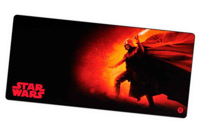 Alfombrilla de mouse XXL Darth Vader Gaming Primus, vista superior con ilustración de Darth Vader y logo de Star Wars