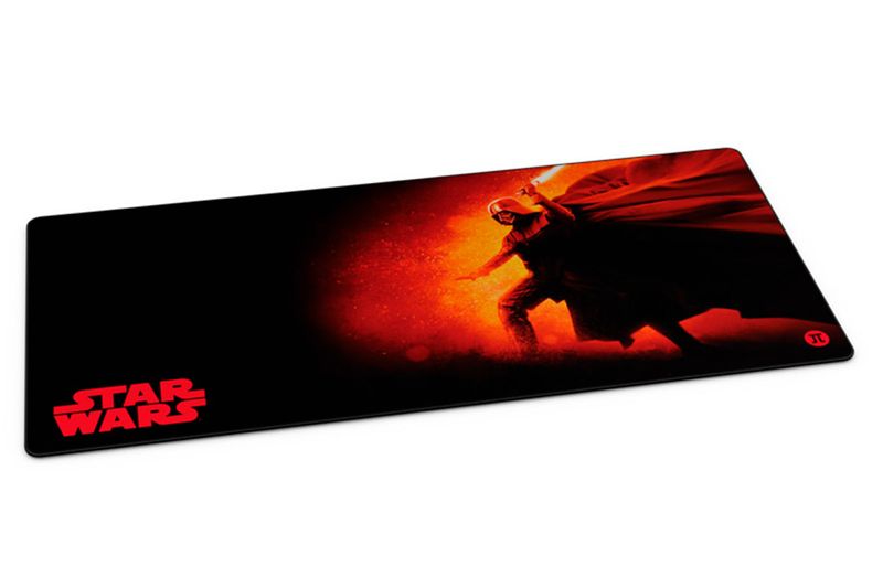 Alfombrilla de mouse XXL Darth Vader Gaming Primus, vista superior completa con ilustración de Darth Vader y logo de Star