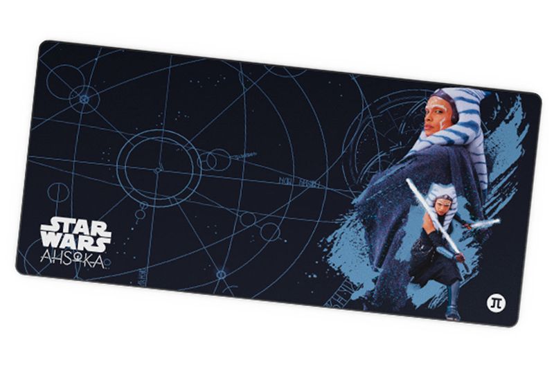 Alfombrilla de mouse XXL Ahsoka Tano gaming Primus, vista superior con diseño temático de Star Wars en color azul
