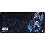 Alfombrilla de mouse XXL Ahsoka Tano Gaming Primus, vista superior completa con diseño de Star Wars y fondo azul oscuro