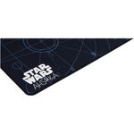 Alfombrilla de mouse XXL Ahsoka Tano Gaming Primus, primer plano del logo de Star Wars y Ahsoka sobre fondo azul
