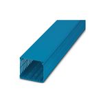 Ducto ranurado azul 100x80 mm 2 metros Phoenix Contact, vista en perspectiva del canal con ranuras laterales