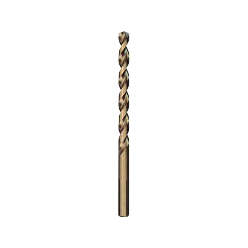Broca de cobalto Milwaukee de 7/16 para metal, vista frontal de la herramienta en color dorado