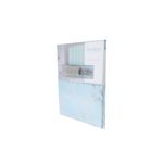 Cortina de baño con aros 13 piezas Centuria Sedona mineral/silver CHD Home, empaque cerrado con los aros a la vista