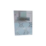Cortina de baño con aros 13 piezas Centuria Sedona mineral y silver CHD Home, empaque plástico con ganchos visibles
