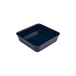 Bandeja cerámica cuadrada para hornear 18 x 5 cm azul Concepts, vista superior en ángulo que muestra el interior y relieves