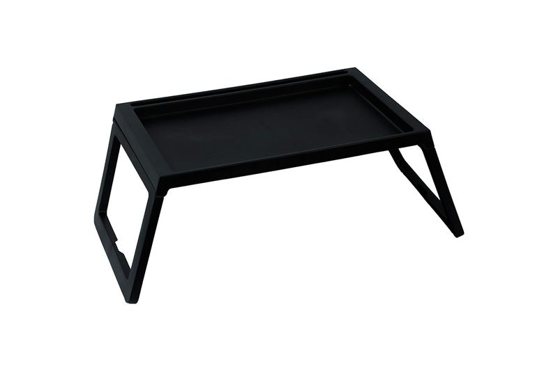 Soporte metálico para computadora 54 x 35.7 x 4.3 cm Concepts, vista lateral en ángulo del soporte color negro