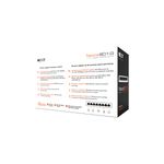 Switch 8 puertos alta velocidad 1 GB Nexxt, infografía con especificaciones técnicas y empaque del producto
