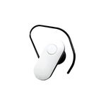 Audífonos Bluetooth blanco/negro GetPower, vista lateral del auricular blanco con gancho negro para la oreja
