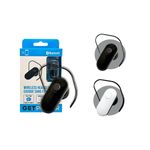 Audífonos Bluetooth blanco y negro GetPower, empaque azul y modelos individuales en color negro y blanco