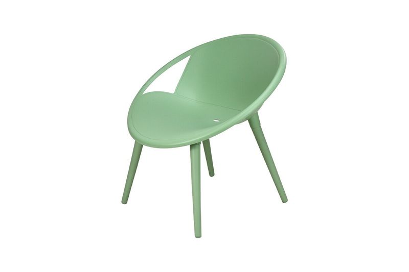 Set de mueble para terraza verde olivo 3 piezas Ambiance, vista lateral de una silla individual