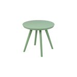 Set de mueble para terraza verde olivo 3 piezas Ambiance, mesa circular pequeña vista frontal sobre fondo blanco