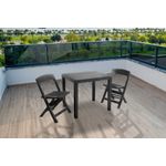 Set de mueble para terraza Poker 3 piezas gris Progarden Koopman, mesa cuadrada y dos sillas en una terraza exterior