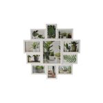 Portarretrato de 11 espacios marco blanco 61x62 cm Koopman Home Styling, vista frontal con fotografías de plantas interiores