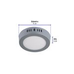 Luminaria de sobreponer LED tipo plafón 6 W 400 lum 6500 K redonda gris Volteck, gráfico con diámetro de 11 cm y alto de 3 cm