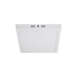 Luminaria de sobreponer LED tipo plafón 18 W 1600 lum 6500 K cuadrado blanco Volteck, vista frontal del difusor opalino