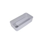 Juego de cestas organizadoras 6 piezas plásticas gris SINSA, vista superior interior de una de las cestas rectangulares