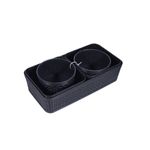 Juego de cestas organizadoras 6 piezas plásticas negro Sinsa, vista superior de cestas pequeñas dentro de una rectangular