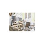 Set de mueble para terraza Houblon 4 piezas Hespéride gris, vista en ambiente exterior con mesa y cuatro sillas