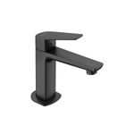 Llave para lavamano monomando baja negra Kloe Genebre, vista lateral del grifo en acabado mate