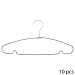Juego de perchas 10 piezas metálicas 5five Simply Smart, vista frontal de una percha de metal plateado