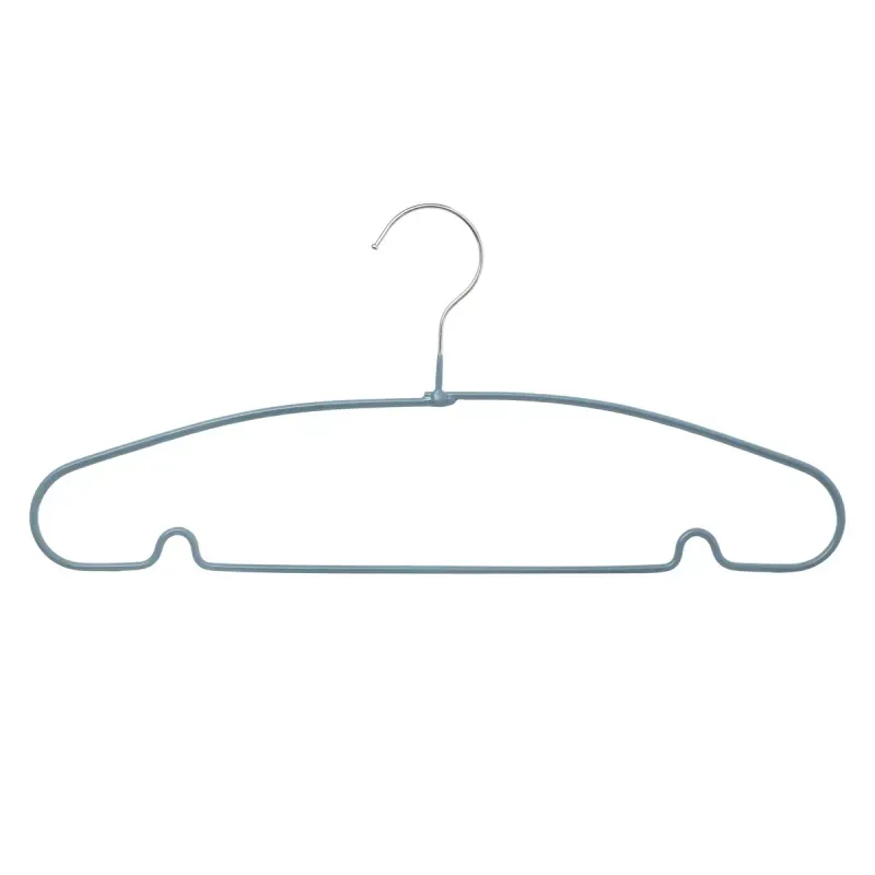Juego de perchas 10 piezas metálicas 5five Simply Smart, primer plano de una sola percha de color gris azulado