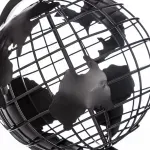 Figura decorativa globo terráqueo metálico 28 cm Atmosphera, primer plano detallado de la estructura de metal negra