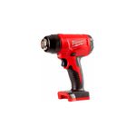 Pistola de calor inalámbrica M18 sin batería Milwaukee, vista lateral del equipo en color rojo y negro
