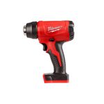 Pistola de calor inalámbrica M18 sin batería Milwaukee, vista lateral de la herramienta en color rojo y negro