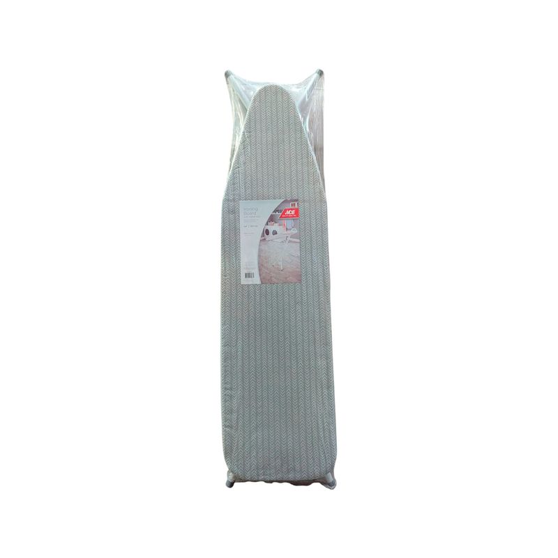 Planchador de piso 54 pulgadas metálico ACE, producto envuelto en plástico transparente con etiqueta blanca y roja
