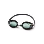 Lentes de natación Aqua Burst Essential 7+ años Bestway, vista frontal de los lentes con cristales verdes y correa negra