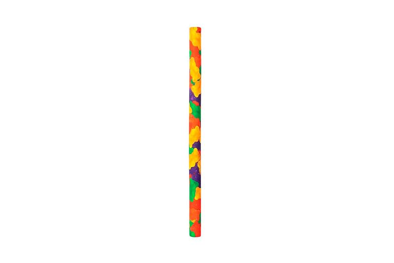 Flotador fideo de espuma sugarcoated 48 6-12 años Bestway, vista frontal del tubo cilíndrico con patrón multicolor
