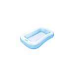 Piscina inflable rectangular para bebé 65.35 x 9.37 x 9.84 pulgadas Intex, vista aérea en color azul y blanco
